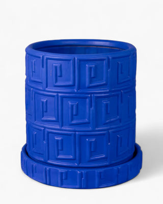 Seletti Magna Graecia terracotta vase with saucer Blue 39 cm. - 15.35 in. - Buy now on ShopDecor - Discover the best products by SELETTI design