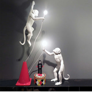 Seletti Monkey Lamp Hanging Left Hand wall lamp white - Buy now on ShopDecor - Discover the best products by SELETTI design