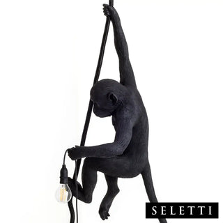 Seletti The Monkey Lamp With Rope ceiling lamp Black - Buy now on ShopDecor - Discover the best products by SELETTI design
