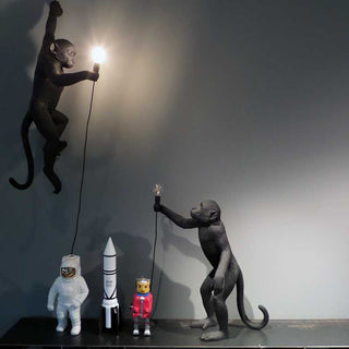 Seletti Monkey Lamp Hanging Left Hand wall lamp black - Buy now on ShopDecor - Discover the best products by SELETTI design