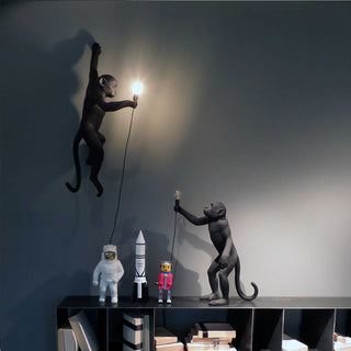 Seletti Monkey Lamp Hanging Left Hand wall lamp black - Buy now on ShopDecor - Discover the best products by SELETTI design