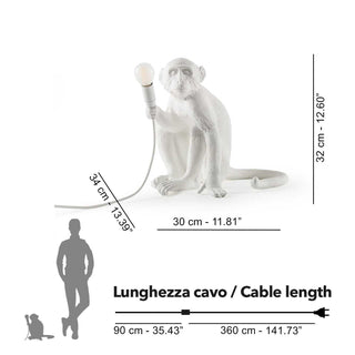 Seletti Monkey Lamp Sitting table lamp white - Buy now on ShopDecor - Discover the best products by SELETTI design