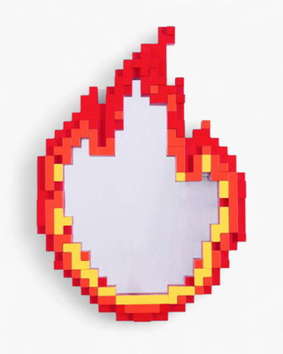 Seletti Pixel Mirror with colored frame Flame - Buy now on ShopDecor - Discover the best products by SELETTI design