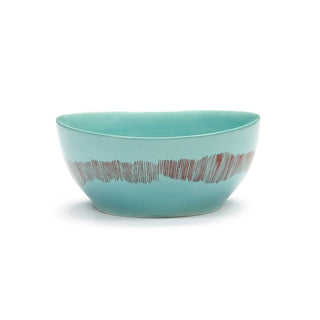 Serax Feast bowl diam. 16 cm. azure swirl - stripes red - Buy now on ShopDecor - Discover the best products by SERAX design