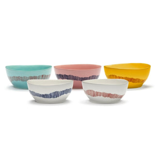 Serax Feast bowl diam. 16 cm. white swirl - stripes blue - Buy now on ShopDecor - Discover the best products by SERAX design