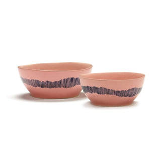 Serax Feast bowl diam. 16 cm. delicious pink swirl - stripes blue - Buy now on ShopDecor - Discover the best products by SERAX design