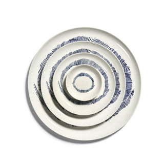 Serax Feast dinner plate diam. 11.5 cm. white swirl - stripes blue - Buy now on ShopDecor - Discover the best products by SERAX design