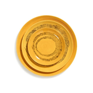 Serax Feast dinner plate diam. 16 cm. yellow swirl - dots black - Buy now on ShopDecor - Discover the best products by SERAX design