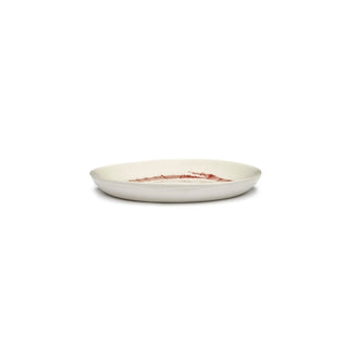 Serax Feast dinner plate diam. 16 cm. white swirl - stripes red - Buy now on ShopDecor - Discover the best products by SERAX design