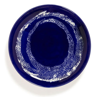 Serax Feast dinner plate diam. 19 cm. lapis lazuli swirl - dots white - Buy now on ShopDecor - Discover the best products by SERAX design