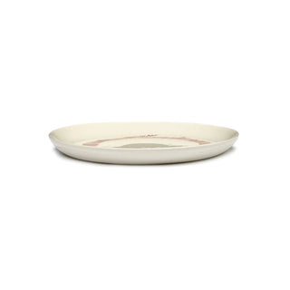 Serax Feast dinner plate diam. 19 cm. white swirl - stripes red - Buy now on ShopDecor - Discover the best products by SERAX design