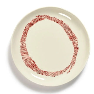 Serax Feast dinner plate swirl - stripes Serax Feast white red 19 cm - 7.48 in - Buy now on ShopDecor - Discover the best products by SERAX design