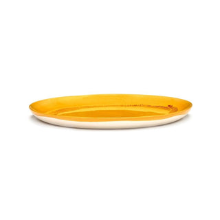 Serax Feast dinner plate diam. 26.5 cm. sunny yellow swirl - stripes red - Buy now on ShopDecor - Discover the best products by SERAX design