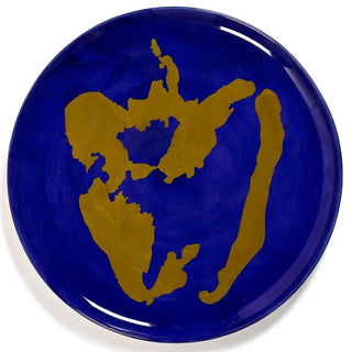 Serax Feast serving plate - pepper pattern Serax Feast blue gold 35 cm - 13.78 in - Buy now on ShopDecor - Discover the best products by SERAX design