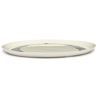 Serax Feast serving plate diam. 35 cm. white swirl - stripes blue - Buy now on ShopDecor - Discover the best products by SERAX design