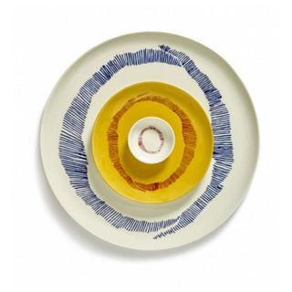 Serax Feast serving plate diam. 35 cm. white swirl - stripes blue - Buy now on ShopDecor - Discover the best products by SERAX design