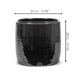 Serax Glazed Shades medium round flower pot dark grey - Buy now on ShopDecor - Discover the best products by SERAX design