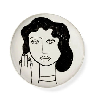 Serax La Mère round plate off white-black 25 cm - 9.84 in - Buy now on ShopDecor - Discover the best products by SERAX design