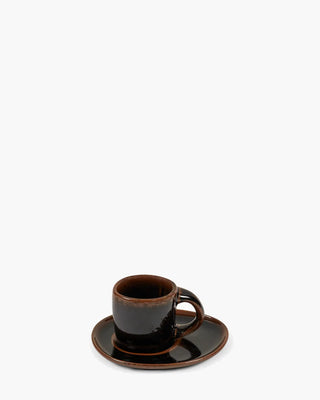 Serax Out Of Lines espresso cup with saucer Black Brown - Buy now on ShopDecor - Discover the best products by SERAX design