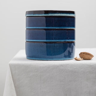 Serax Pure set 3 bowl stackable dark blue glazed diam. 14 cm. - Buy now on ShopDecor - Discover the best products by SERAX design