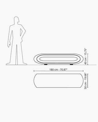 Serralunga Loop bench moleskin - Buy now on ShopDecor - Discover the best products by SERRALUNGA design