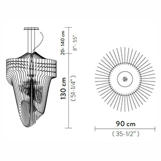 Slamp Aria Suspension XL suspension lamp diam. 90 cm. - Buy now on ShopDecor - Discover the best products by SLAMP design