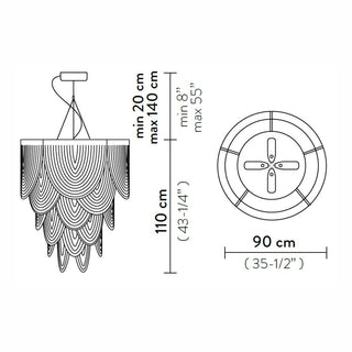 Slamp Ceremony Suspension Large suspension lamp diam. 90 cm. - Buy now on ShopDecor - Discover the best products by SLAMP design