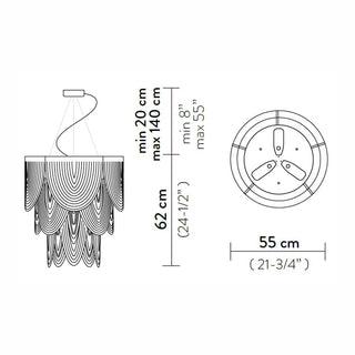 Slamp Ceremony Suspension Small suspension lamp diam. 55 cm. - Buy now on ShopDecor - Discover the best products by SLAMP design