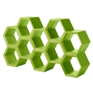 Slide Hexa self supporting bookcase Slide Lime Green FR - Buy now on ShopDecor - Discover the best products by SLIDE design