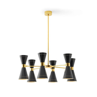 Stilnovo Megafono suspension lamp 6 arms diam. 79 cm. Stilnovo Megafono Black - Buy now on ShopDecor - Discover the best products by STILNOVO design