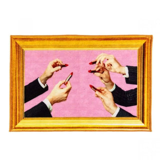 Seletti Toiletpaper mat Lipsticks Pink 90 cm - 35.44 in - Buy now on ShopDecor - Discover the best products by TOILETPAPER HOME design