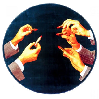 Seletti Toiletpaper round rug diam. 200 cm - 78.74 in. Lipsticks Black - Buy now on ShopDecor - Discover the best products by TOILETPAPER HOME design