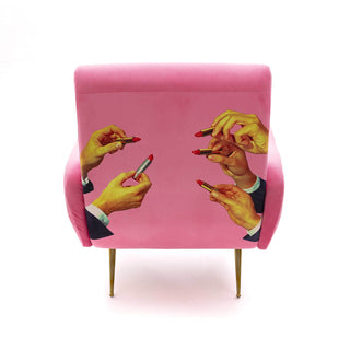 Seletti Toiletpaper Armchair Pink Lipsticks - Buy now on ShopDecor - Discover the best products by TOILETPAPER HOME design