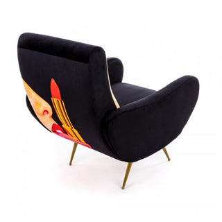 Seletti Toiletpaper Armchair Tongue Black - Buy now on ShopDecor - Discover the best products by TOILETPAPER HOME design