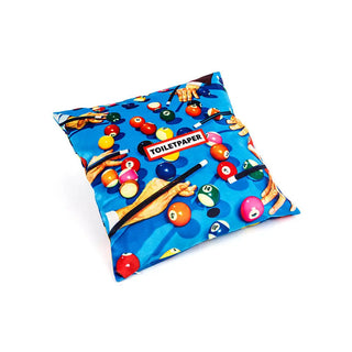 Seletti Toiletpaper cushion with plume padding 50x50 cm - 19.69x19.69 in Snooker - Buy now on ShopDecor - Discover the best products by TOILETPAPER HOME design