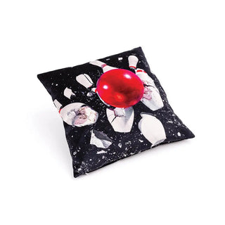 Seletti Toiletpaper cushion with plume padding 50x50 cm - 19.69x19.69 in Bowling - Buy now on ShopDecor - Discover the best products by TOILETPAPER HOME design