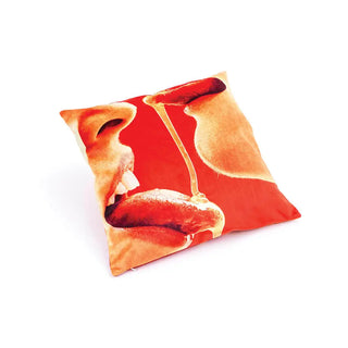 Seletti Toiletpaper cushion with plume padding 50x50 cm - 19.69x19.69 in Honey - Buy now on ShopDecor - Discover the best products by TOILETPAPER HOME design