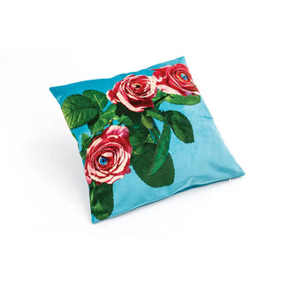 Seletti Toiletpaper cushion with plume padding 50x50 cm - 19.69x19.69 in Roses - Buy now on ShopDecor - Discover the best products by TOILETPAPER HOME design