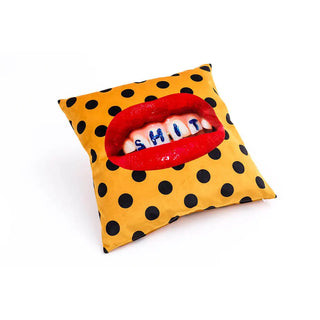 Seletti Toiletpaper cushion with plume padding 50x50 cm - 19.69x19.69 in Shit - Buy now on ShopDecor - Discover the best products by TOILETPAPER HOME design