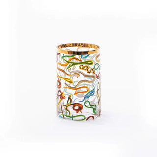 Seletti Toiletpaper cylindrical glass vase Snakes 14 cm - 5.51 in - Buy now on ShopDecor - Discover the best products by TOILETPAPER HOME design