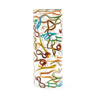 Seletti Toiletpaper cylindrical glass vase Snakes 50 cm - 19.69 in - Buy now on ShopDecor - Discover the best products by TOILETPAPER HOME design