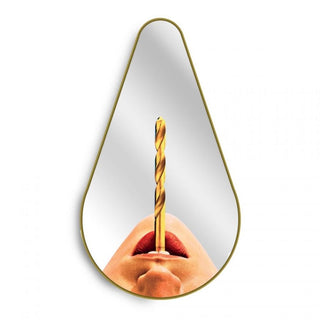 Seletti Toiletpaper Mirror Gold Frame Pear Drill - Buy now on ShopDecor - Discover the best products by TOILETPAPER HOME design