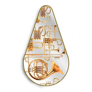 Seletti Toiletpaper Mirror Gold Frame Pear Trumpets - Buy now on ShopDecor - Discover the best products by TOILETPAPER HOME design