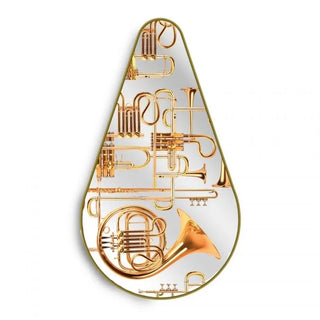 Seletti Toiletpaper mirror gold frame pear Trumpets - Buy now on ShopDecor - Discover the best products by TOILETPAPER HOME design
