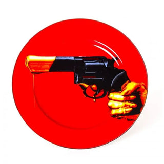 Seletti Toiletpaper porcelain dinner plate with gold border Revolver - Buy now on ShopDecor - Discover the best products by TOILETPAPER HOME design