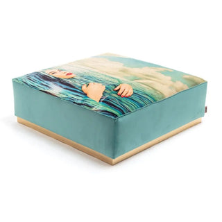 Seletti Toiletpaper modular pouf 103x103 cm - 40.56x40.56 in. Seagirl - Buy now on ShopDecor - Discover the best products by TOILETPAPER HOME design