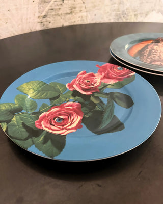 Seletti Toiletpaper porcelain dinner plate with roses - Buy now on ShopDecor - Discover the best products by TOILETPAPER HOME design