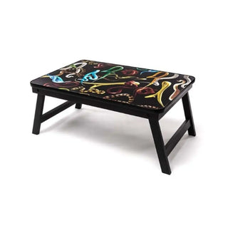Seletti Toiletpaper sofa tray with folding legs Snakes Black - Buy now on ShopDecor - Discover the best products by TOILETPAPER HOME design