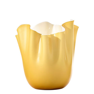 Venini Fazzoletto Bicolore 700.02 vase h. 24 cm. Venini Fazzoletto Amber Inside Milk White - Buy now on ShopDecor - Discover the best products by VENINI design