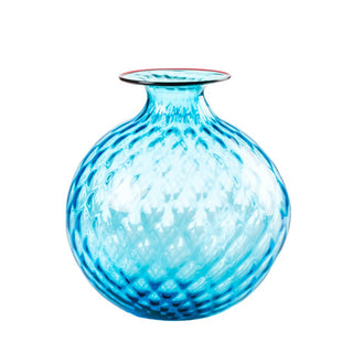 Venini Monofiori Balloton 100.18 vase h. 20.5 cm. Venini Monofiore Balloton Aquamarine Thread Red - Buy now on ShopDecor - Discover the best products by VENINI design